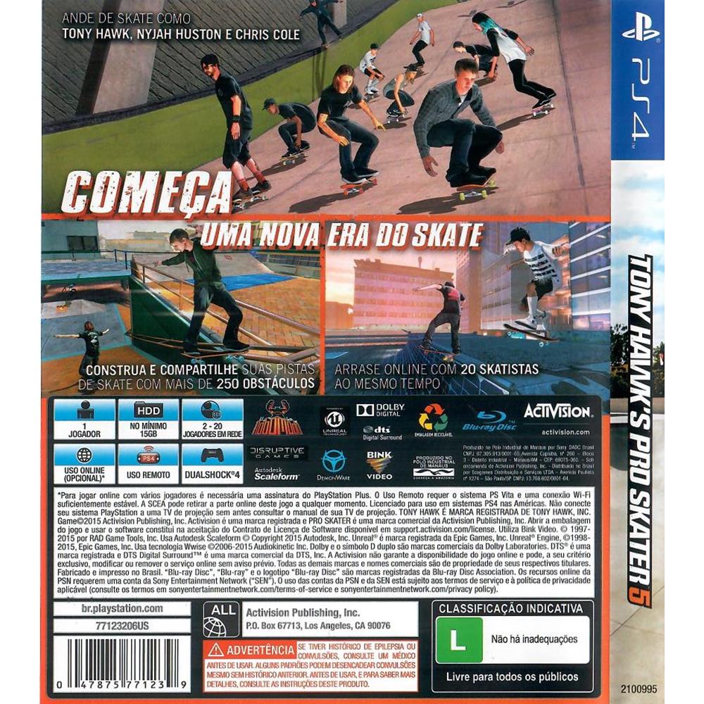 Tony Hawks Pro Skater 5 Ps4 (Seminovo) (Jogo Mídia Física) - Arena Games -  Loja Geek